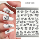 Qfdian valentines day gifts 1Pcs Valentines Nail Decor Stickers 3d Design Heart Letter Rose Flower Sexy Girls Manicure Sliders Nail Decoration
