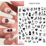 Qfdian valentines day gifts 1Pcs Valentines Nail Decor Stickers 3d Design Heart Letter Rose Flower Sexy Girls Manicure Sliders Nail Decoration