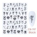 Qfdian valentines day decoration Romantic Valentines Day Nails Love Rose Leopard Flower Laser 3D Nail Sticker Decals Nail Design for Adhesive Wraps GLSTZG068-085