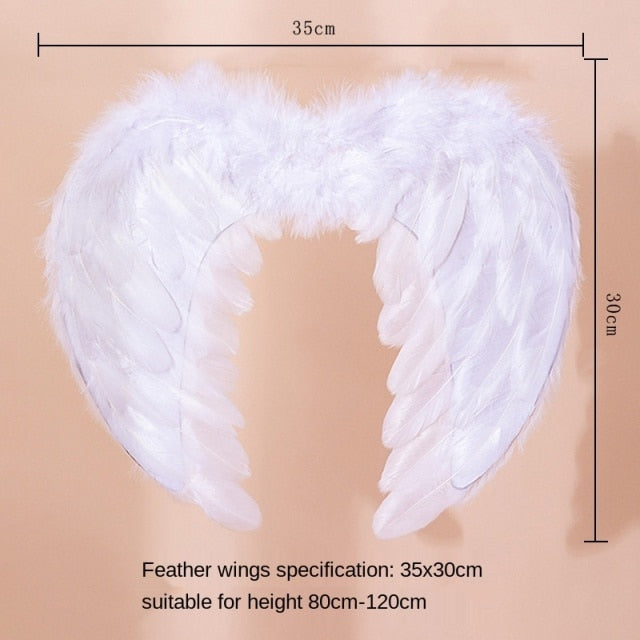 Qfdian valentines day decoration Women Girl White Angel Feather Wings Holiday Party Props Scene Layout Catwalk Show Christmas Decoration  Easter Valentines Day