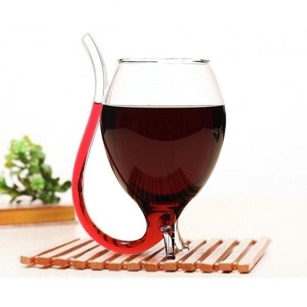 Wine Glass with Straw