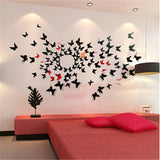 Qfdian Party decoration 24Pcs/Lot PVC 3D DIY Butterfly Wall Stickers Home Decor Poster for Kitchen Room Adhesive to Wall Decals Decoration