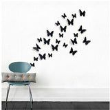 Qfdian Party decoration 24Pcs/Lot PVC 3D DIY Butterfly Wall Stickers Home Decor Poster for Kitchen Room Adhesive to Wall Decals Decoration