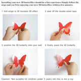 Qfdian Party decoration 24Pcs/Lot PVC 3D DIY Butterfly Wall Stickers Home Decor Poster for Kitchen Room Adhesive to Wall Decals Decoration
