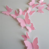 Qfdian Party decoration 24Pcs/Lot PVC 3D DIY Butterfly Wall Stickers Home Decor Poster for Kitchen Room Adhesive to Wall Decals Decoration