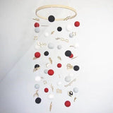 Qfdian DIY Colorful Balls Bed Bell Rotating Baby Rattles Crib Mobiles Holder Arm Bracket Music Box Mom Handmade Wind Chime Toy For Baby