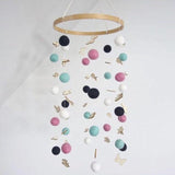 Qfdian DIY Colorful Balls Bed Bell Rotating Baby Rattles Crib Mobiles Holder Arm Bracket Music Box Mom Handmade Wind Chime Toy For Baby