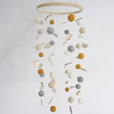 Qfdian DIY Colorful Balls Bed Bell Rotating Baby Rattles Crib Mobiles Holder Arm Bracket Music Box Mom Handmade Wind Chime Toy For Baby